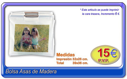 Bolsa asas de madera