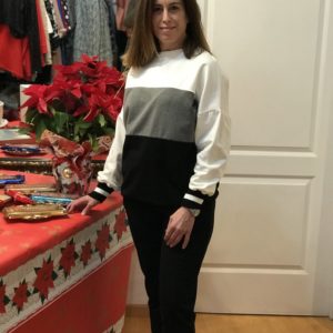 chandal tricolor negro