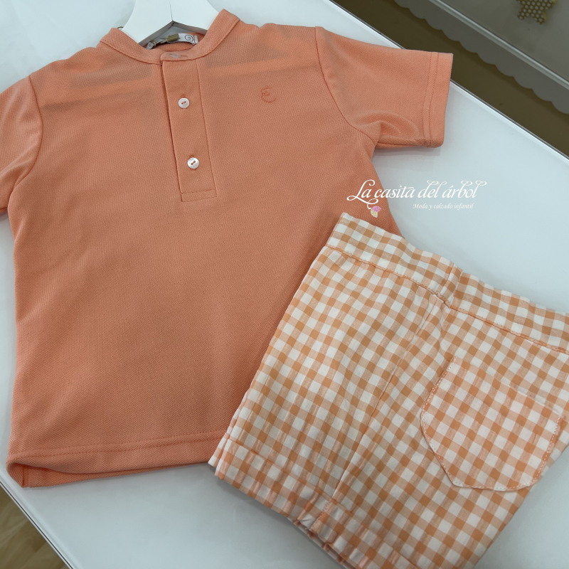 EV_5010CNO-CONJTO-SHORT-VICHY-CORAL-POLO-CORAL